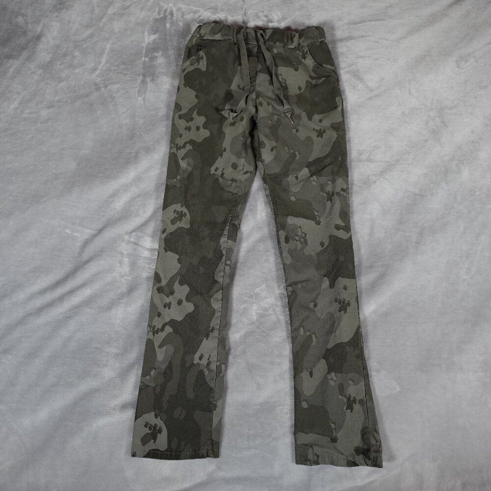 Tina Stephens Drawstring Pants Womens OS 29” Skinny Fit Faded Camo Made In Italy
